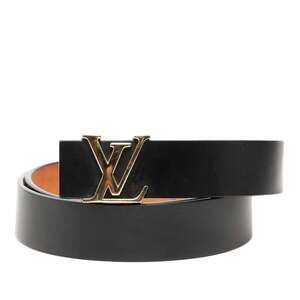 Louis Vuitton Santur Initial Belt, Size 90, 36, M6900V, Black Leather, Men's,...
